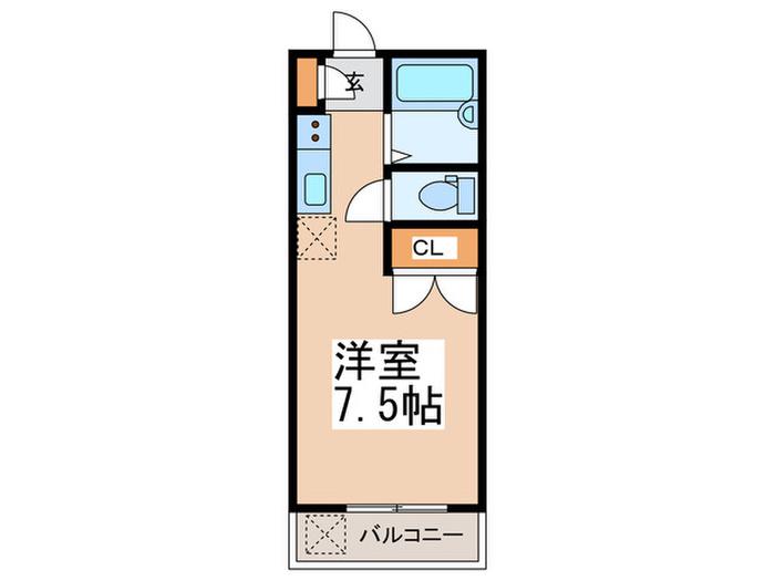 シャトール祐天寺(ワンルーム/2階)の間取り写真
