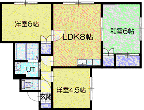 第2恵庭マンション(3DK/1階)の間取り写真