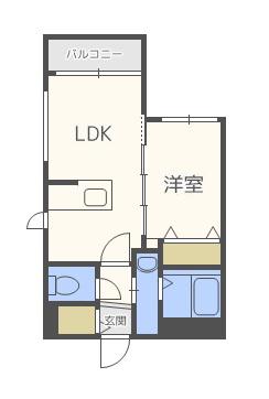 J-ECOA南郷17丁目(1LDK/3階)の間取り写真