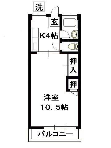 田中ビル(1K/3階)の間取り写真