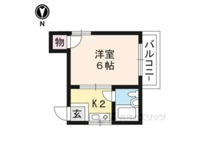 フロンティア西森ビル(1K/4階)の間取り写真