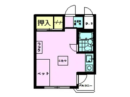 豊徳エルム高尾(ワンルーム/4階)の間取り写真