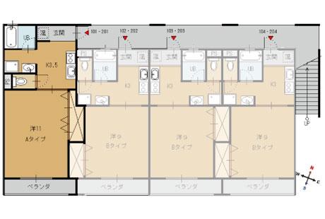 MAISON BREST(1K/2階)の間取り写真
