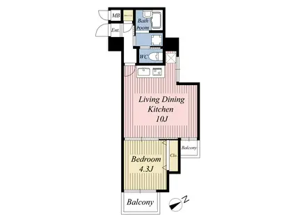 朝日三番町プラザ(1LDK/2階)の間取り写真