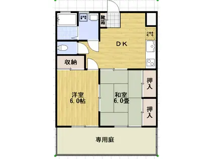 レジデンス平井(2DK/1階)の間取り写真