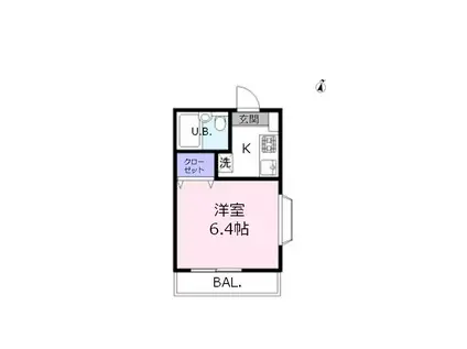 サイコーハウス3(1K/2階)の間取り写真