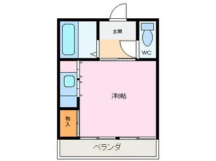 大海マンション(ワンルーム/1階)の間取り写真