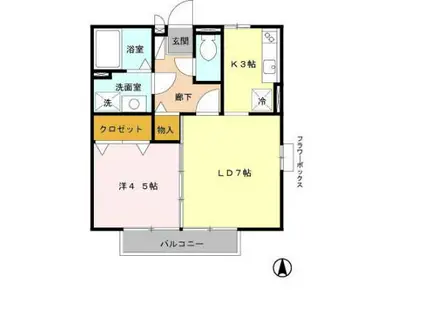 ヴィラミノーレVILLA MINORE(1LDK/2階)の間取り写真