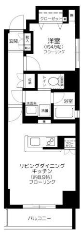 コスモグレイス新宿(1LDK/6階)の間取り写真