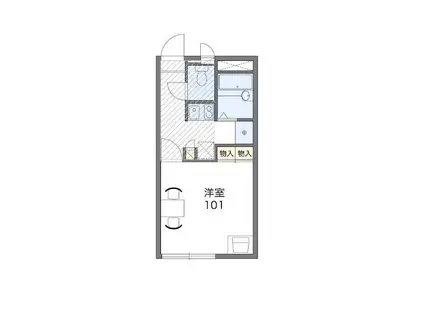 レオパレス西大寺南(1K/1階)の間取り写真