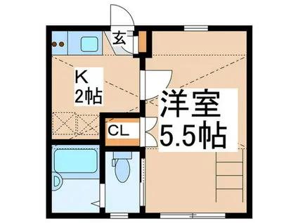 レイディアンス東山田(1K/2階)の間取り写真