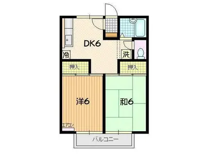 サンクレール(2DK/2階)の間取り写真