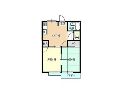 ハイツ21(2DK/2階)の間取り写真