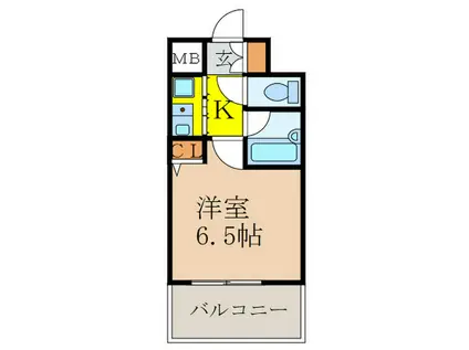 ダイアパレス新大阪宮原(1K/10階)の間取り写真
