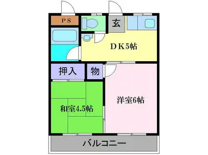 グリーンハイツいづみ(2DK/1階)の間取り写真