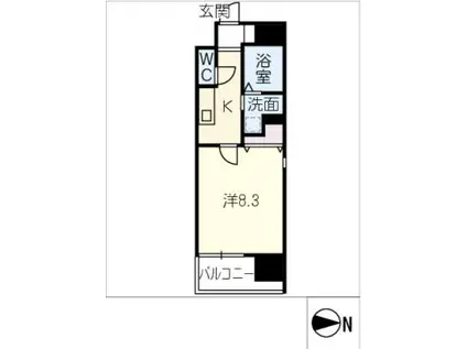 ICHINOMIYA RISE(1K/15階)の間取り写真