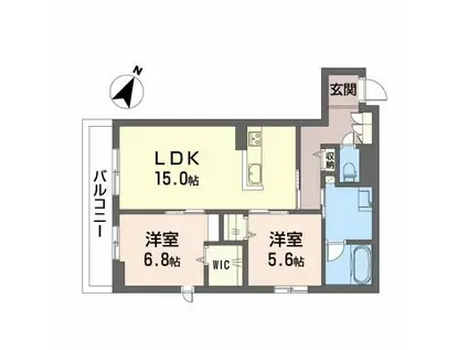 メゾンサフィーレ(2LDK/2階)の間取り写真