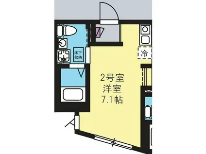 バルミジュール横浜三春台(ワンルーム/2階)の間取り写真