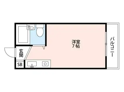 橋本マンション(ワンルーム/2階)の間取り写真