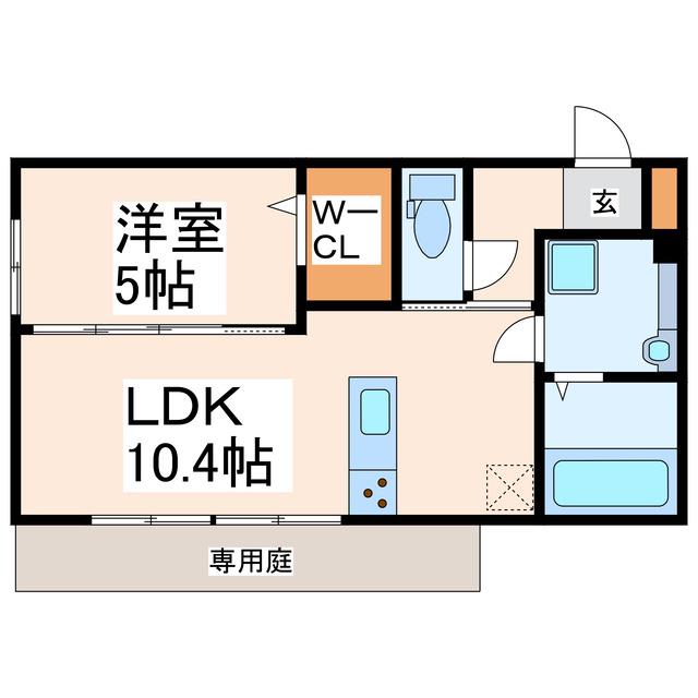 ハウスとりみゆ(1LDK/1階)の間取り写真