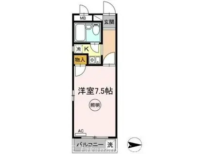オーレックス郷東(1K/3階)の間取り写真