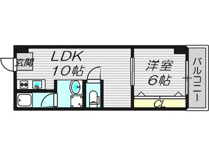 LEGAL守口(1LDK/4階)の間取り写真