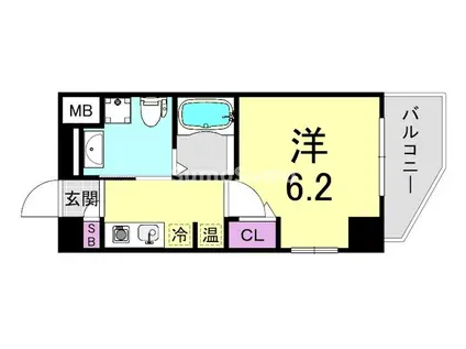 エイペックス京町堀II(1K/2階)の間取り写真