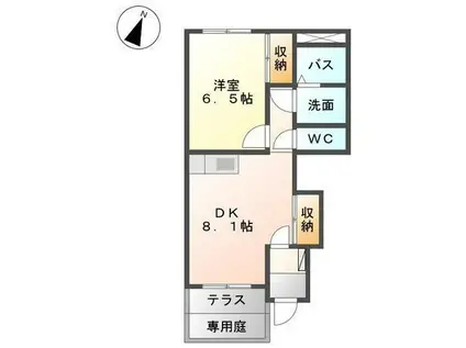 メゾネット・タンポポ(1DK/1階)の間取り写真