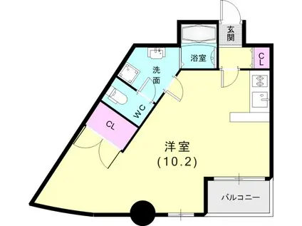 平野レジデンス(ワンルーム/1階)の間取り写真