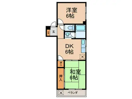 シャルマン大洋II(2DK/4階)の間取り写真