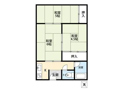 ひだまりハイツ浜田(3K/2階)の間取り写真