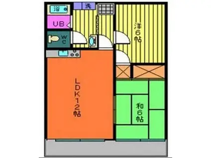 ディアコート(2LDK/2階)の間取り写真