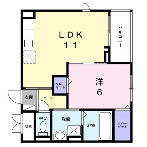 DREAM LIFE(1LDK/2階)の間取り写真