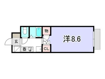 スカイビル(1K/3階)の間取り写真