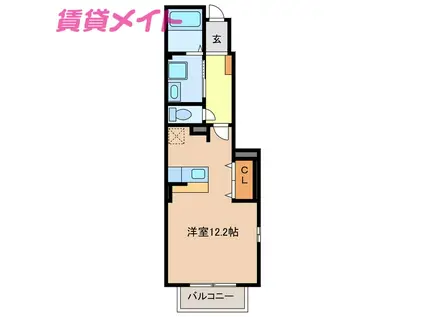 モデルンロイテ(ワンルーム/1階)の間取り写真