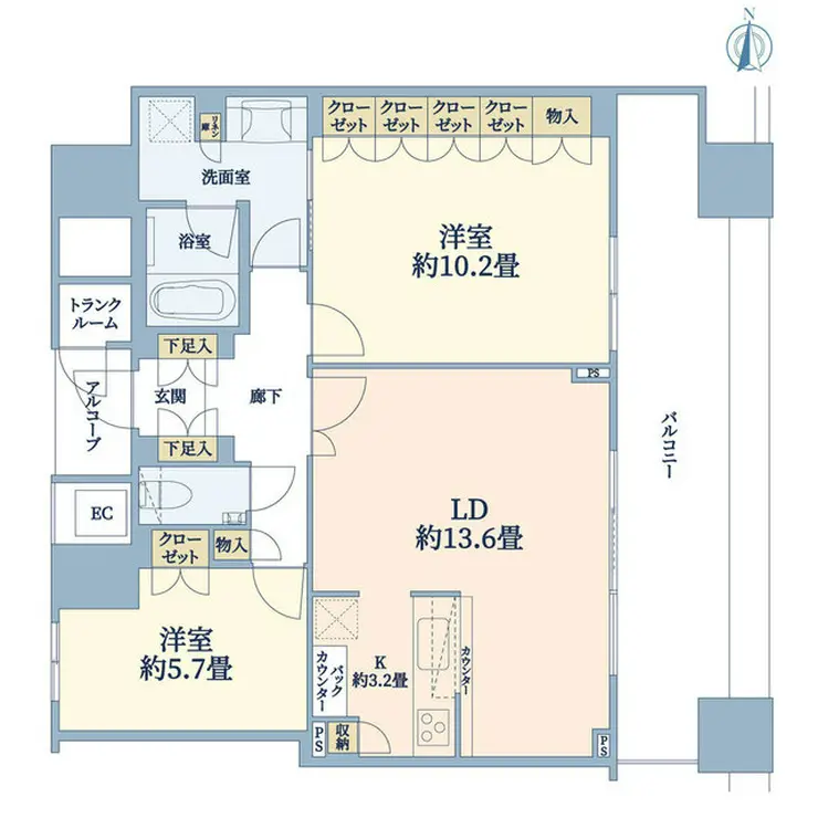 エクラスタワー武蔵小杉 38階階 間取り