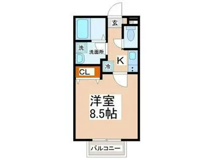 アスコット高橋(1K/2階)の間取り写真