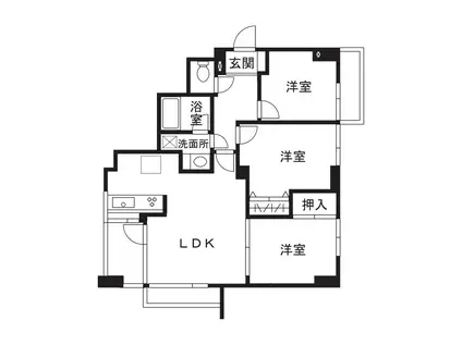 琳和クレストコート(3LDK/5階)の間取り写真