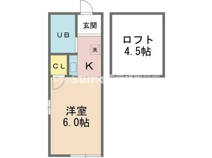 プチグレイス塚口弐番館(ワンルーム/2階)の間取り写真
