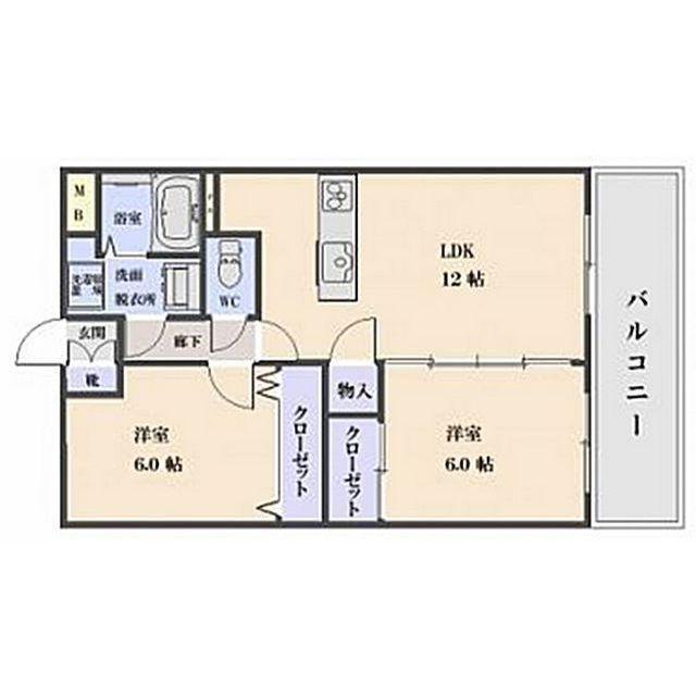 マテール寺田II(2LDK/2階)の間取り写真