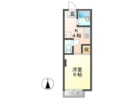 プチハウスMア・メイク(1K/1階)の間取り写真