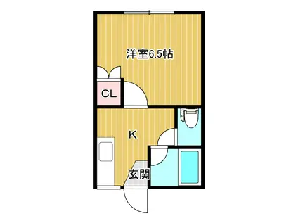 コーポ明石(1K/1階)の間取り写真