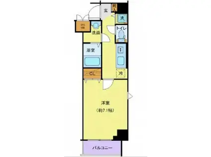 ディアレイシャス両国(1K/6階)の間取り写真