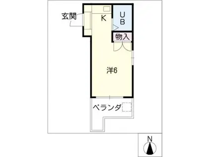 クオリシティ山手(ワンルーム/2階)の間取り写真