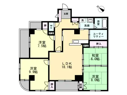 ベル・ソフィア(4LDK/5階)の間取り写真