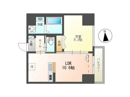 中央地所西条駅前ビル(1LDK/4階)の間取り写真