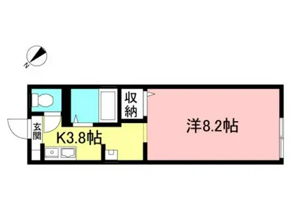 フローラルファイブ(1K/1階)の間取り写真