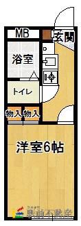 レオパレスFUN CLUB(1K/2階)の間取り写真