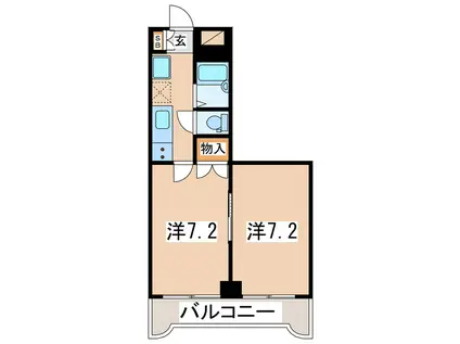 ラ・プラド本町(2K/3階)の間取り写真