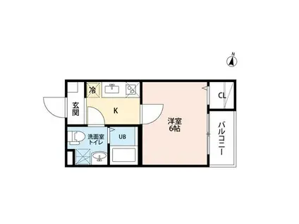 SUPERSUNNY 日比野(1K/1階)の間取り写真
